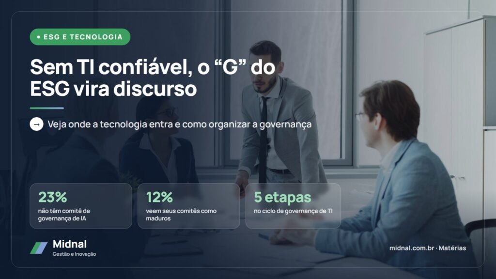 Sem TI confiável, o “G” do ESG vira discurso. Veja onde a tecnologia entra e como organizar a governança
